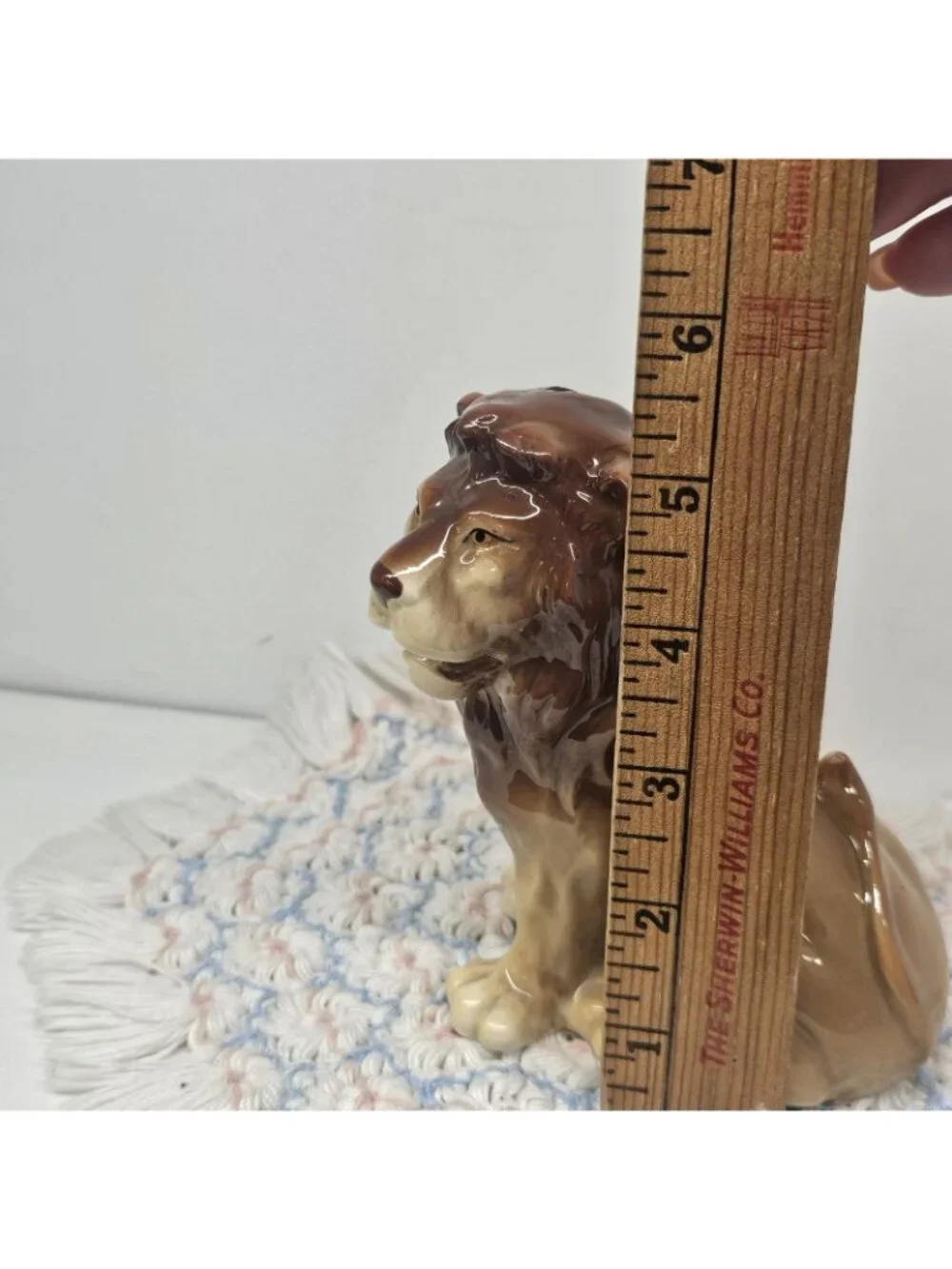 Vintage 1981 Otagiri Lion Ceramic Coin Bank Japan OMC Gold Sticker & Stopper